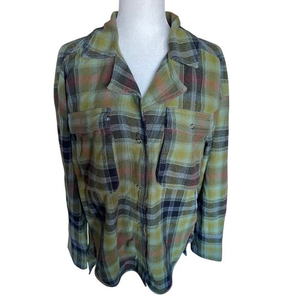 Free People Izzy Olive Combo Shirt/Shacket XS/SM/MD NWT - Picture 9 of 11